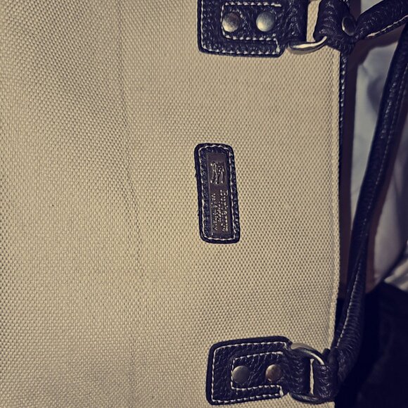 Authentic BURBERRY BLUE LABEL Check Hand Tote Bag Nylon Beige - Picture 1 of 8